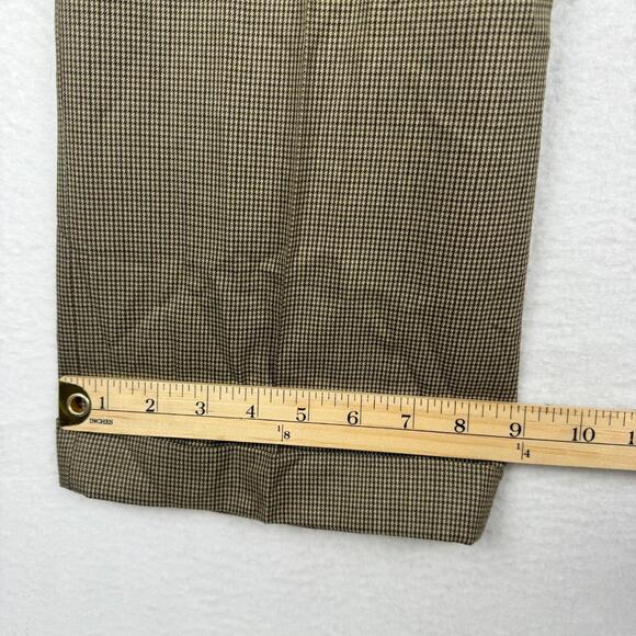 Ralph Ralph Lauren Mens 30x30 Brown Beige Houndstooth Pleated Dress Pants Slacks - Picture 8 of 13